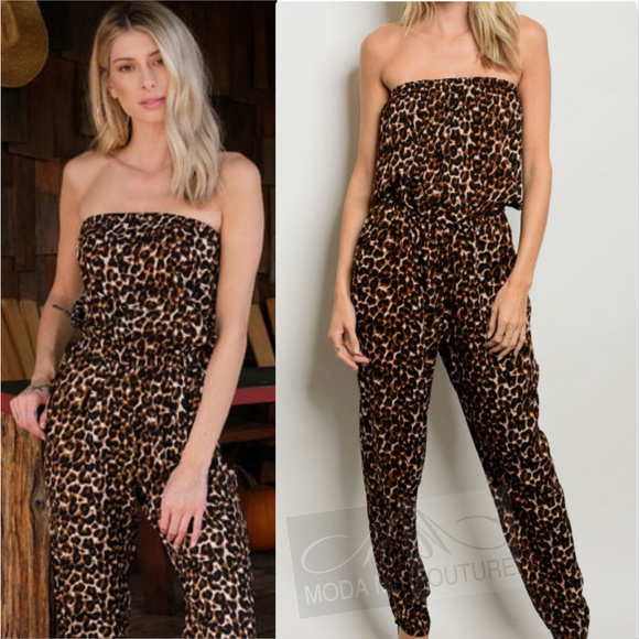 MODA ME COUTURE Pants - ❤LAST 1❤ SAVANNAH Leopard Print jumpsuit